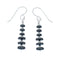 Native American Onyx Sterling Silver Bead Hook Dangle Earrings X10477
